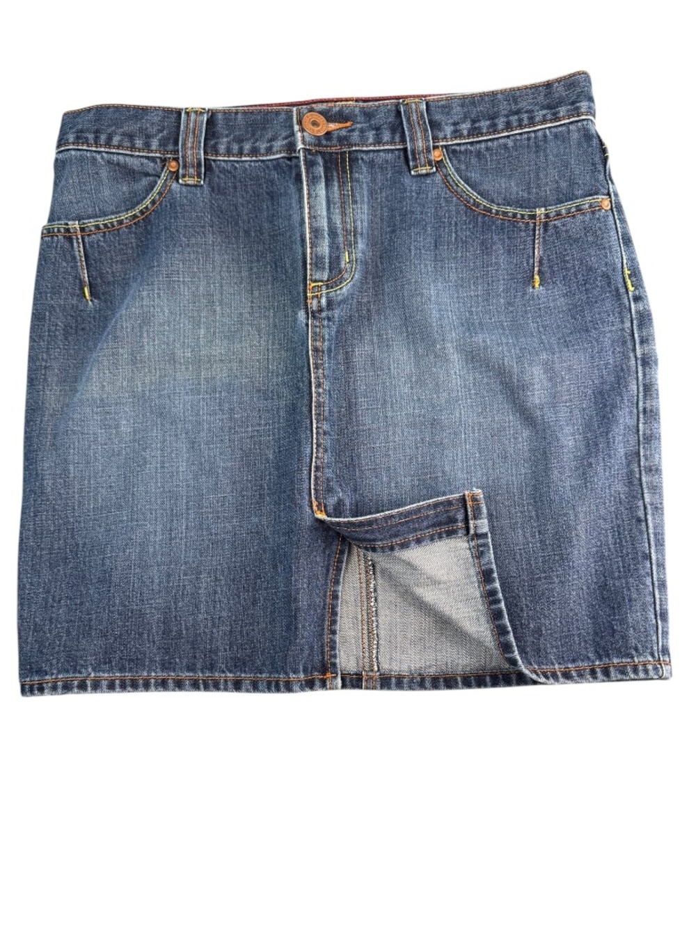 Vintage Old Navy Low Waist Denim Mini Skirt Size 8 - Picture 2 of 7